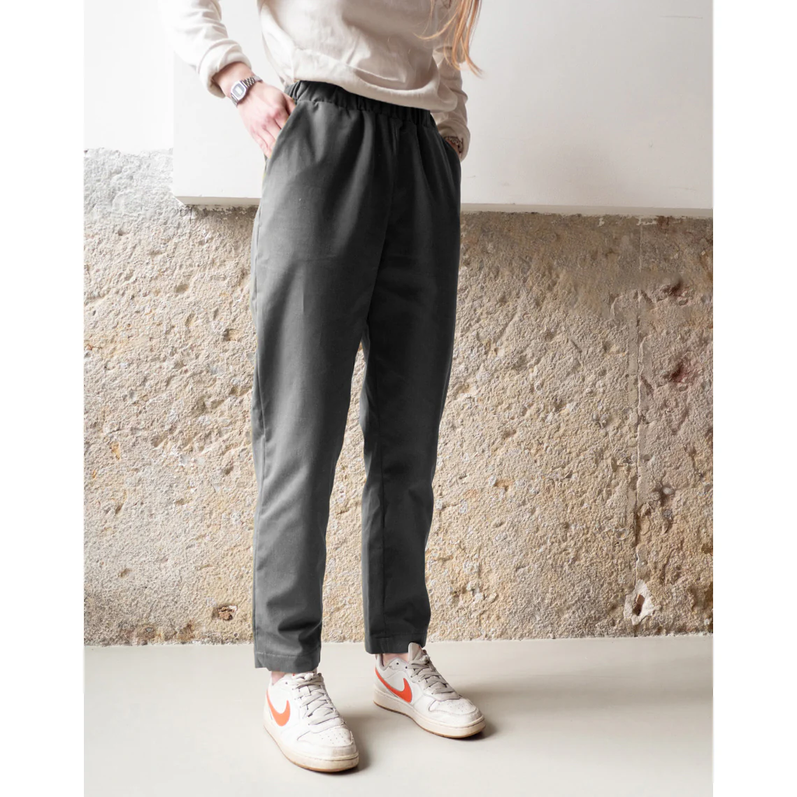 Tissu gabardine Light - Atelier Brunette® - Deep Charcoal - Image 5