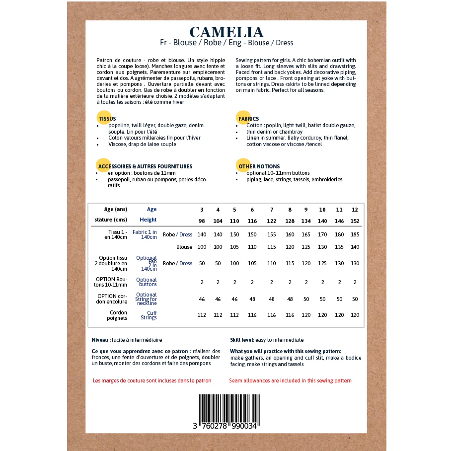 Patron blouse et robe enfant CAMELIA PDF - Image 15