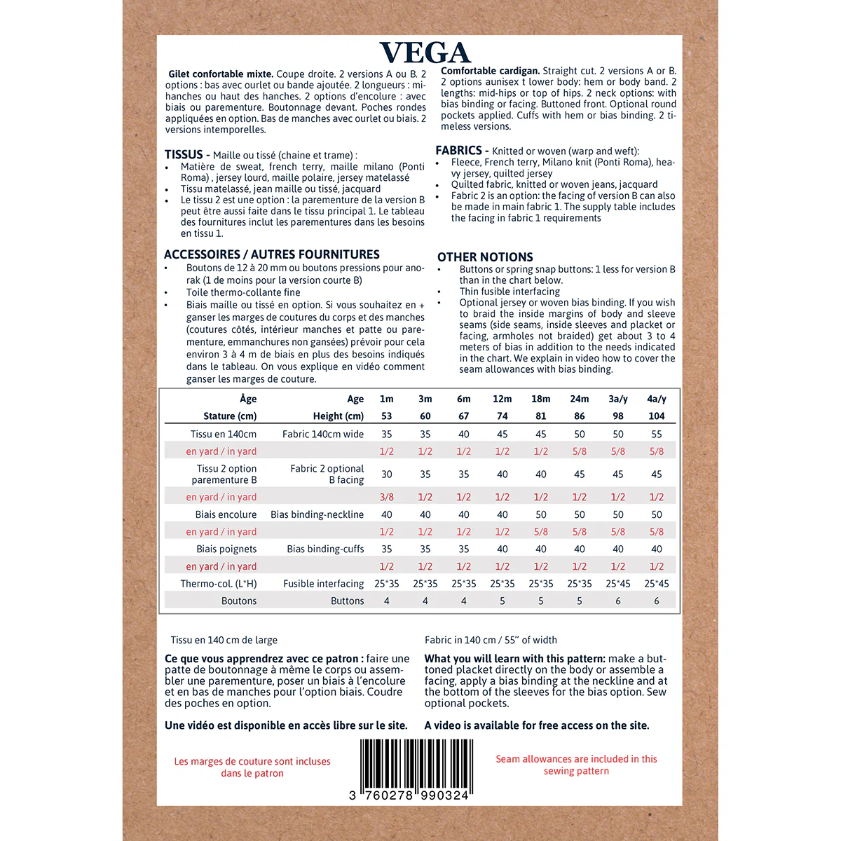 Patron gilet et veste bébé VEGA pochette - Image 20