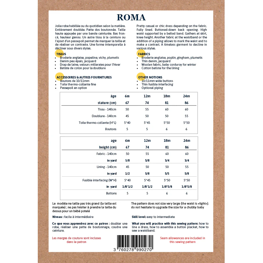 Patron robe bébé ROMA PDF - Image 7