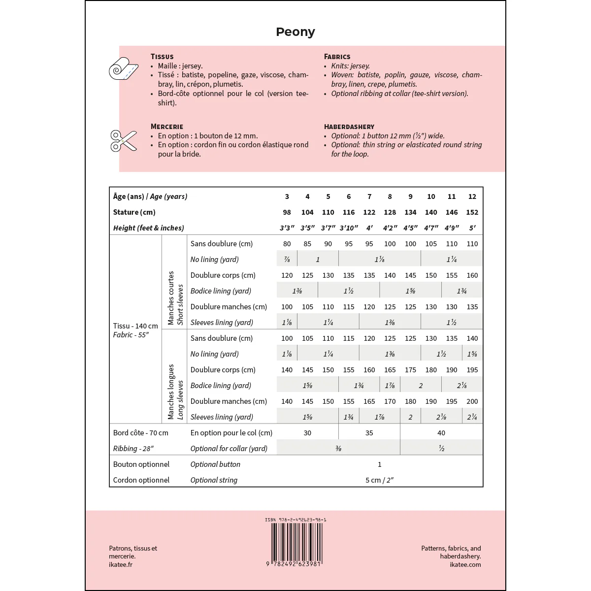 Patron top enfant PEONY pochette - Image 19