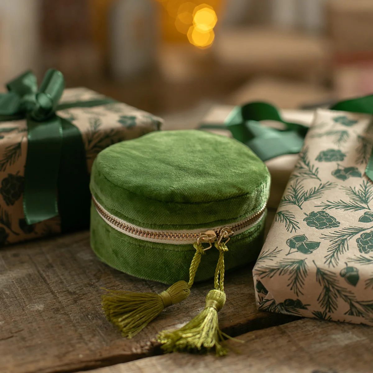 Pompon satin - Vert anis - Image 2