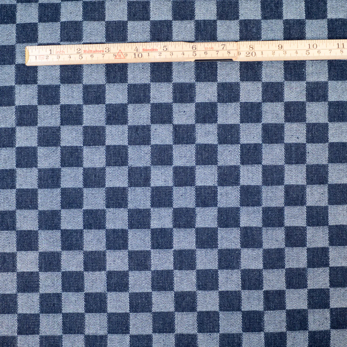 Tissu denim jacquard - Damier - Bleu jean bicolore - Image 10