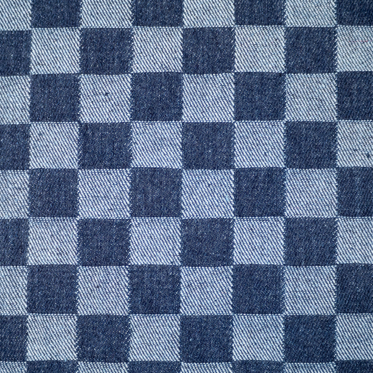 Tissu denim jacquard - Damier - Bleu jean bicolore - Image 6