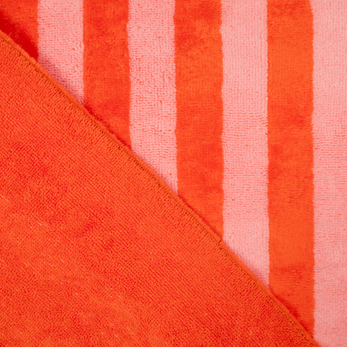 Tissu micro éponge Bambou - Rayures - Rose et orange - Image 5