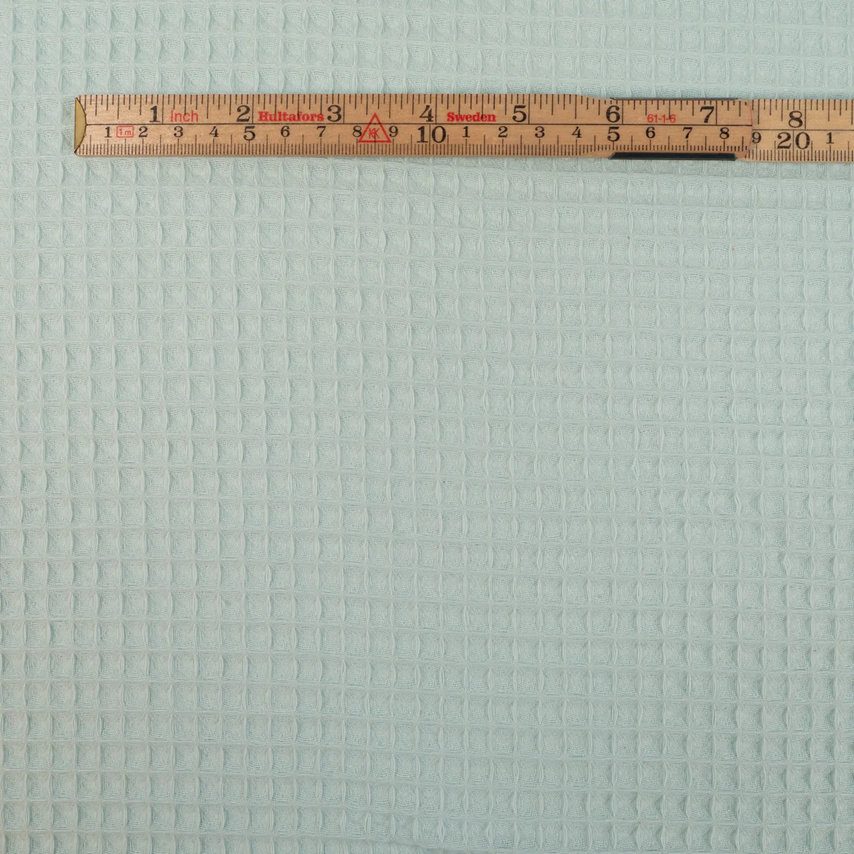 Tissu nid d'abeille tissé - Bleu celadon - Image 6