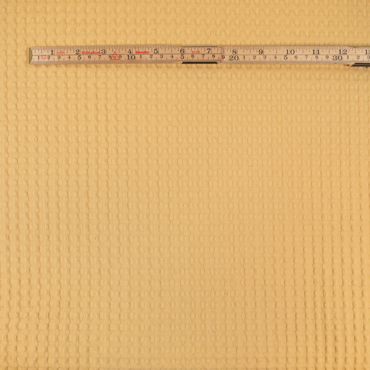 Tissu nid d'abeille tissé - Grands carreaux - Jaune pâle - Image 5