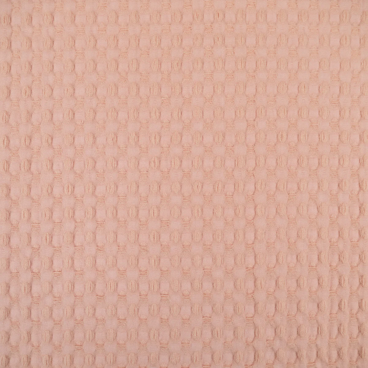 Tissu nid d'abeille tissé - Grands carreaux - Rose poudré - Image 4
