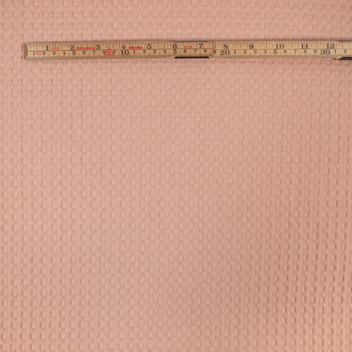 Tissu nid d'abeille tissé - Grands carreaux - Rose poudré - Image 5